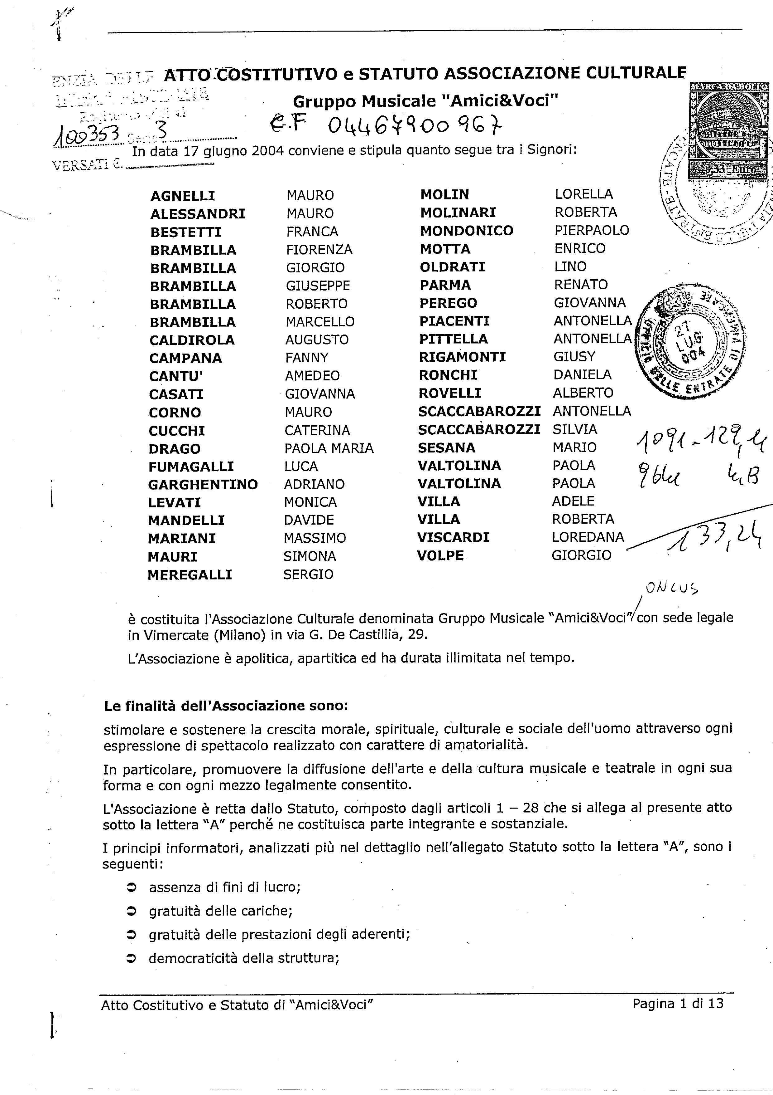 Atto Costitutivo AV 27072004 immagini 0